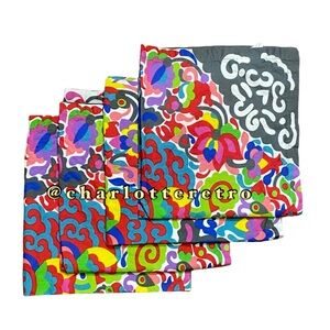 (4) Crate & Barrel | Cloth Table Napkins • Carnivale